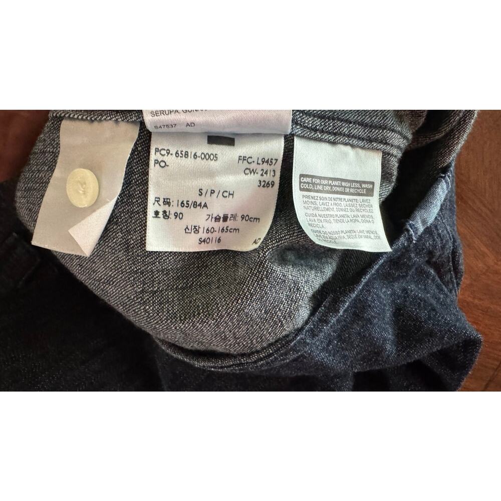 Levi’s Men’s Small Western Denim Shirt Dark Blue - Pearl Snap 65816-0005 - Picture 13 of 14